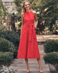 ATEBHFD01 Ann Taylor Eyelet Halter Flare Dress