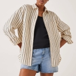 HESLS01 Hush Stripe Linen Shirt