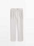 MD1LDDST01 Massimo Dutti Linen Suit Trousers
