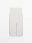 MD1WLS01 Massimo Dutti Waffle Linen Skirt