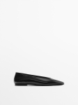 MDCLBF02 MASSIMO DUTTI LEATHER BALLET FLATS