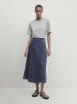 MDDWS02 MASSIMO DUTTI DENIM MIDI SKIRT