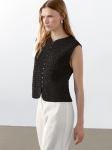MDEW01 Massimo Dutti Smocked Waistcoat