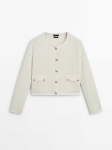 MDFWKCWB01 Massimo Dutti Felted Wool Knit Cardigan