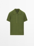 MDKCBPS01 Massimo Dutti Knit Cotton Polo Sweater
