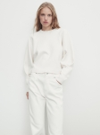 MDKSWCS01 Massimo Dutti Cropped Sleeves Knit Sweatshirt