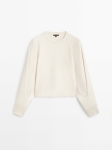 MDKSWCS01 Massimo Dutti Cropped Sleeves Knit Sweatshirt