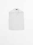 MDLBSWCBD01 Massimo Dutti Linen Button Detail Shirt