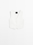 MDLBTWBD01 Massimo Dutti Cropped Waistcoat & Buckle Detail Trousers
