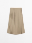 MDLSWPD01 Massimo Dutti Pleated Midi Skirt