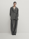 MDPFKC01 Massimo Dutti Pinstripe Kimono Blazer & Trousers