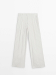 MDSCKWPD01 Massimo Dutti Striped Kimono Blazer & Suit Trousers