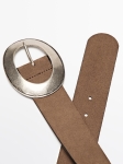 MDSLBWOB01 Massimo Dutti Oval Buckle Leather Belt