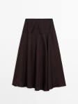 MDSMSWYD01 Massimo Dutti Flowing Midi Skirt