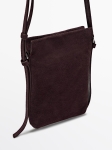 MDSSLMCB01 Massimo Dutti Suede Leather Mini Crossbody Bag