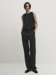 MDSTWRD01 Massimo Dutti Ribbed Detail Top