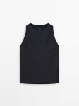 MDSTWRD02 Massimo Dutti Ribbed Detail Top
