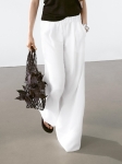 MDWTWCT01 Massimo Dutti Topstitching Wide Leg Trousers