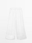 MDWTWCT01 Massimo Dutti Topstitching Wide Leg Trousers