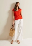 PEJVNRT01 Phase Eight V Neck Ruched Top