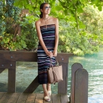 PSKCMS01 WHBM Petite Stripe Knit Convertible Maxi Skirt