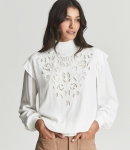 RIILCT01 REISS LACE CREPE TOP