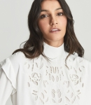 RIILCT01 REISS LACE CREPE TOP