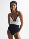 RRCHS01 REISS COLOURBLOCK HALTER SWIMSUIT