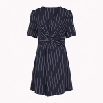 TPKFD01 Tommy Hilfiger Pinstripe Knot Front Dress