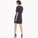 TPKFD01 Tommy Hilfiger Pinstripe Knot Front Dress