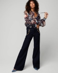 WPLSTVB01 WHBM Tie V-Neck Blouse