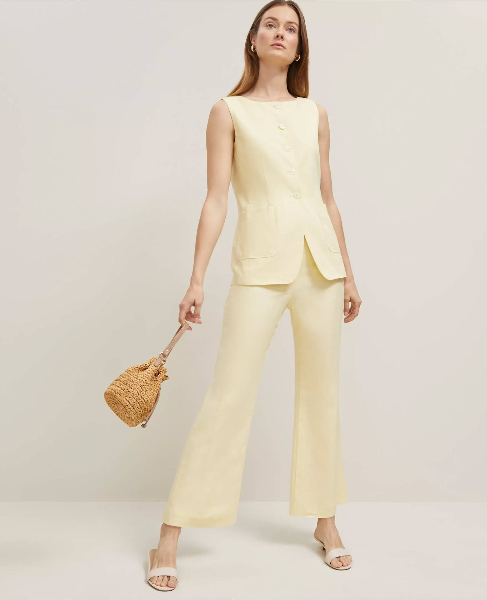 ATLBLVFAP01 Ann Taylor Long Vest & Flare Ankle Trouser