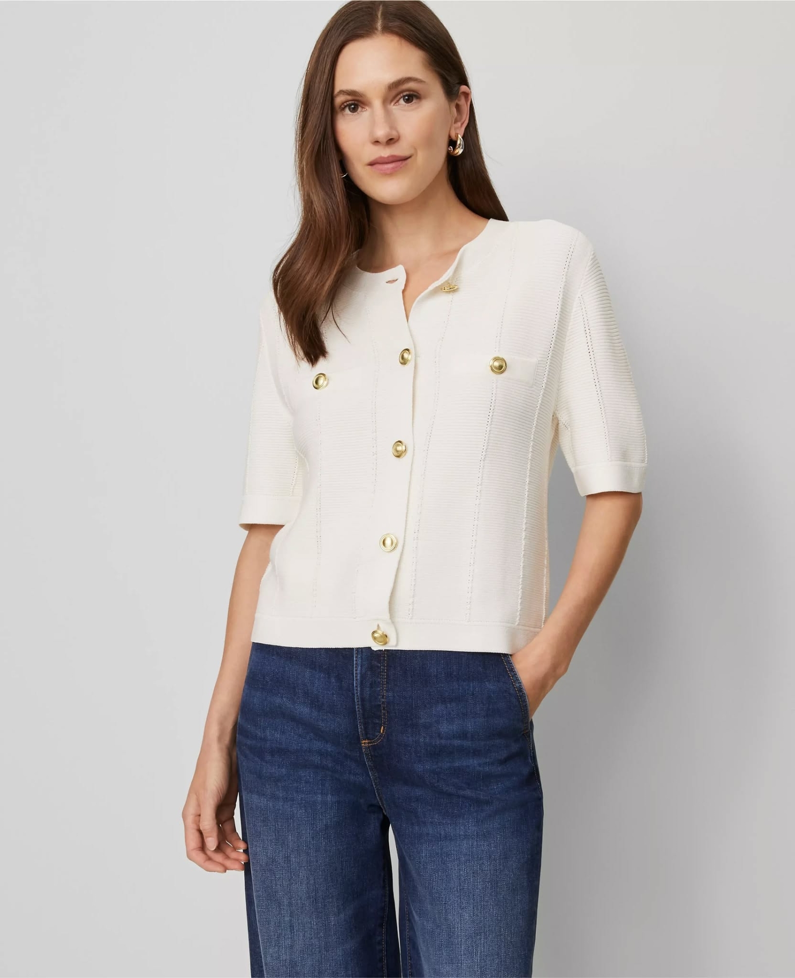 ATTSC01 Ann Taylor Textured Cardigan
