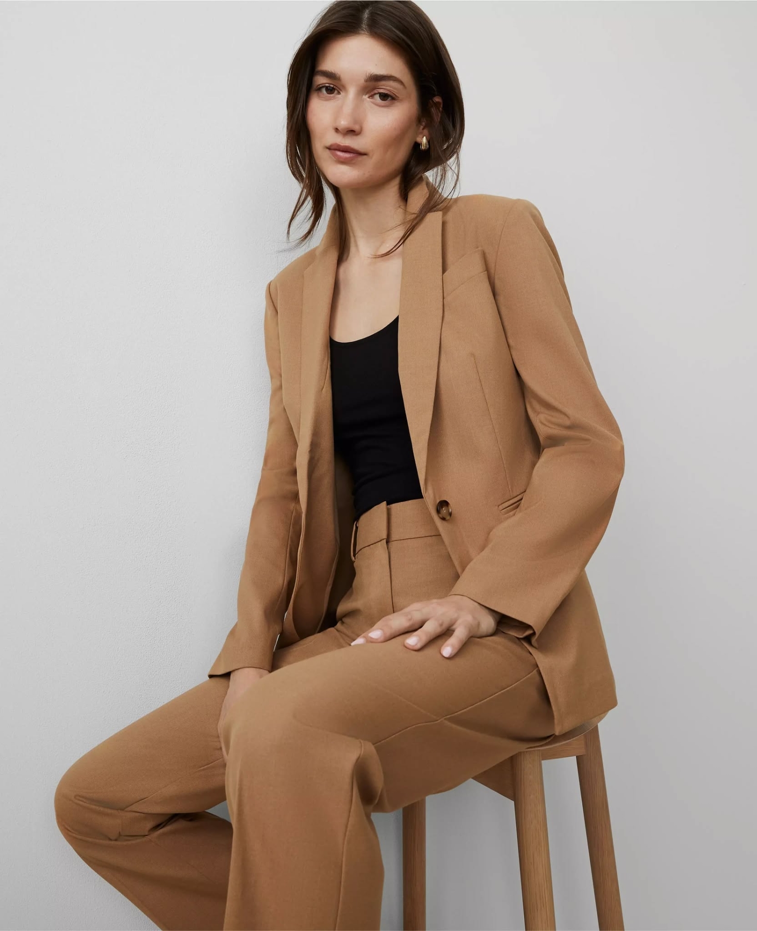 ATTWPISS01 Ann Taylor Seasonless Stretch Blazer & Wide Leg Trouser