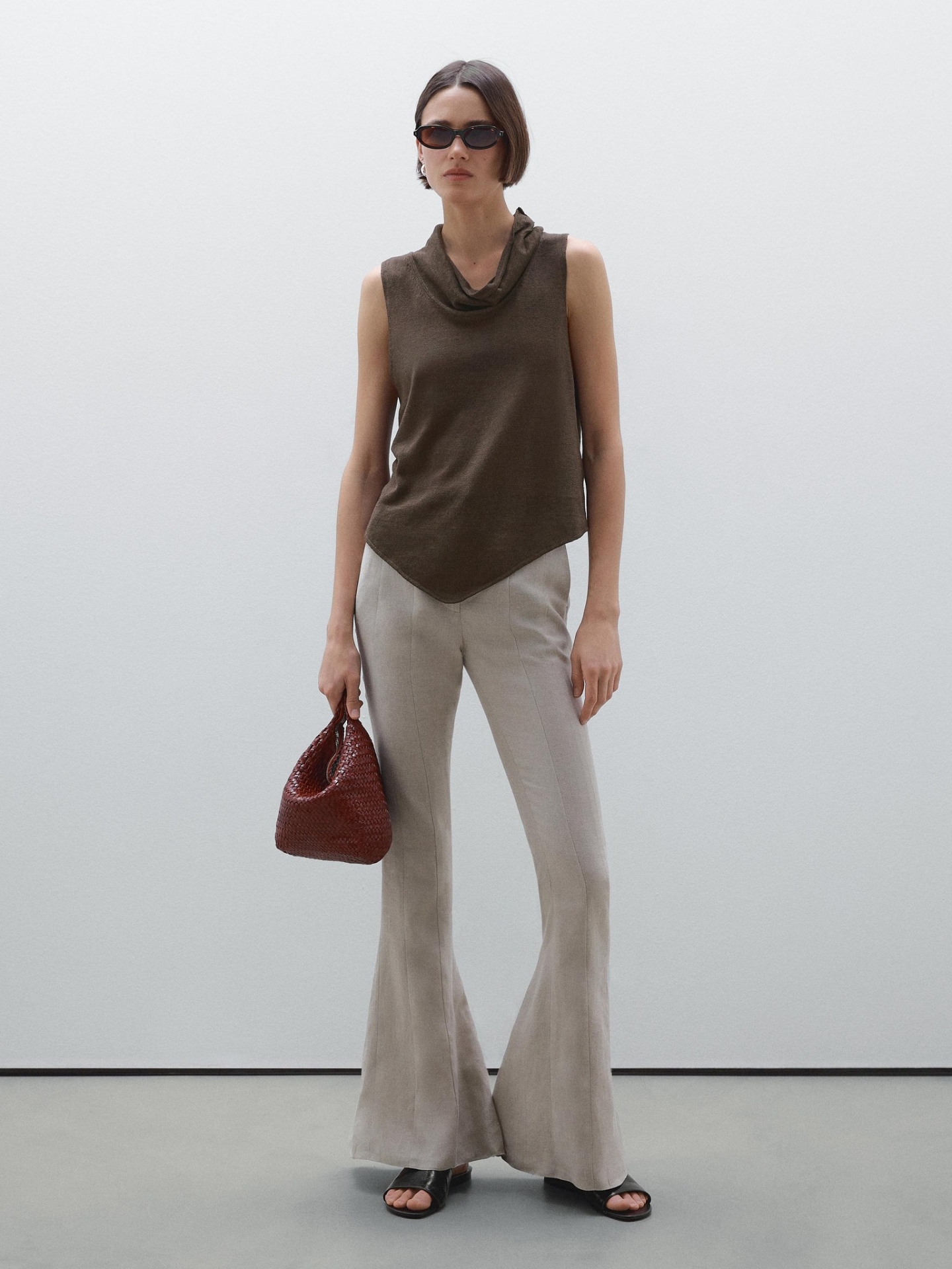 MD1LADT01 Massimo Dutti Asymmetric Draped Top