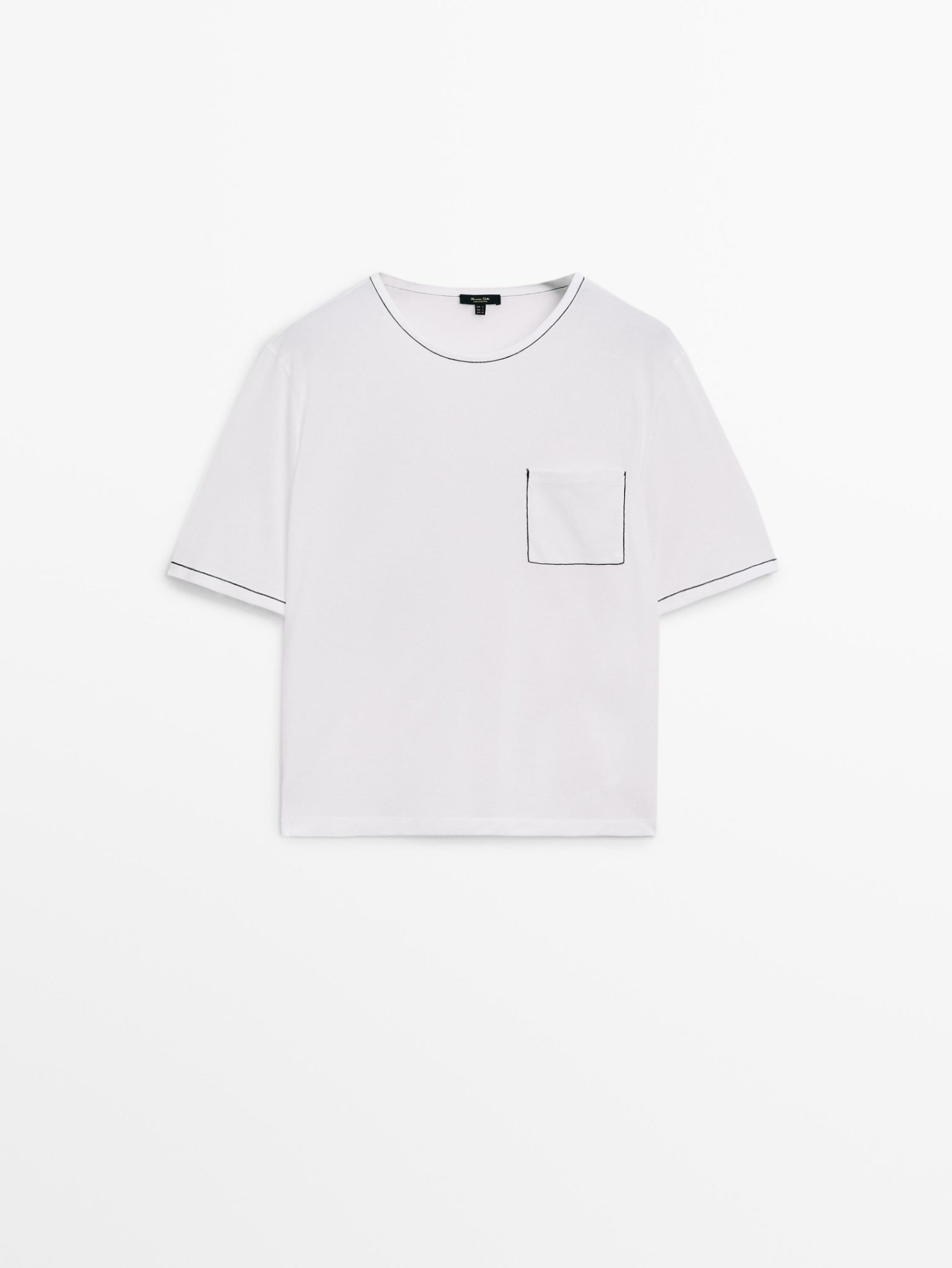 MDCSSCT01 MASSIMO DUTTI CONTRAST COTTON T-SHIRT