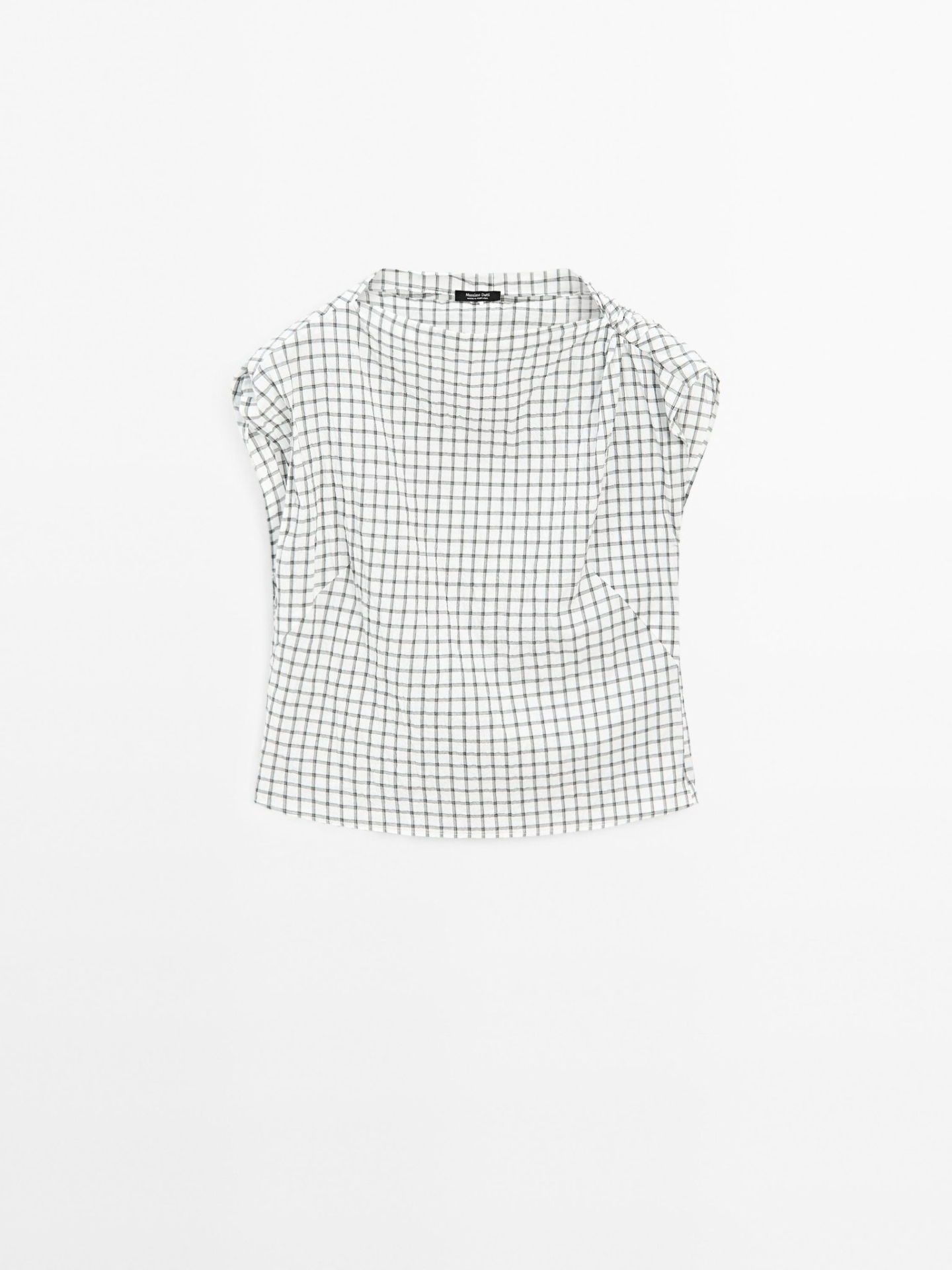 MDDNCT01 Massimo Dutti Draped Check Top