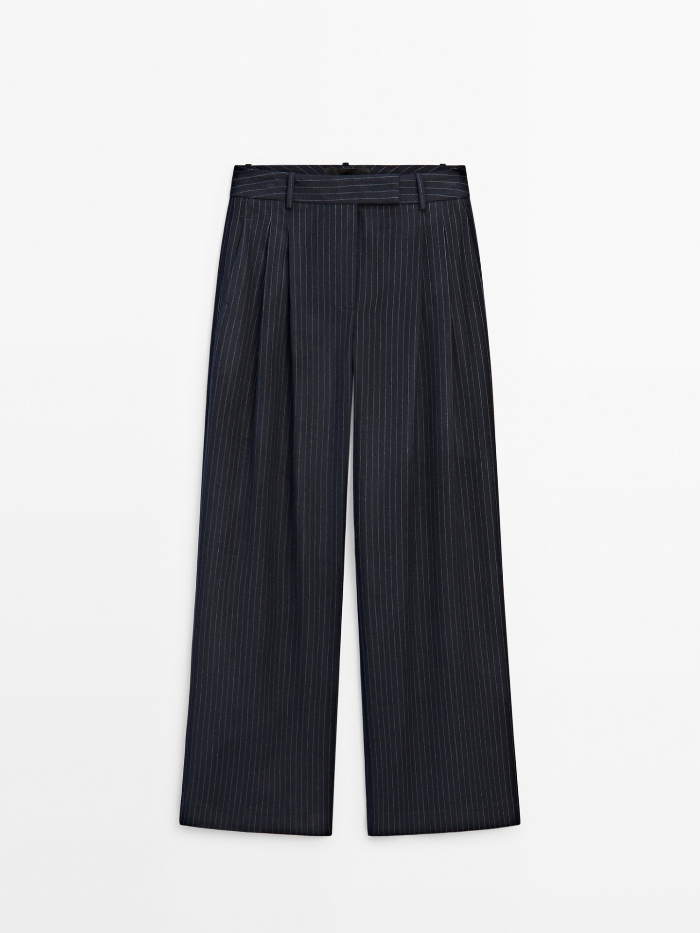 MDDPST-S01 Massimo Dutti Pinstriped Wide Leg Trousers - Studio