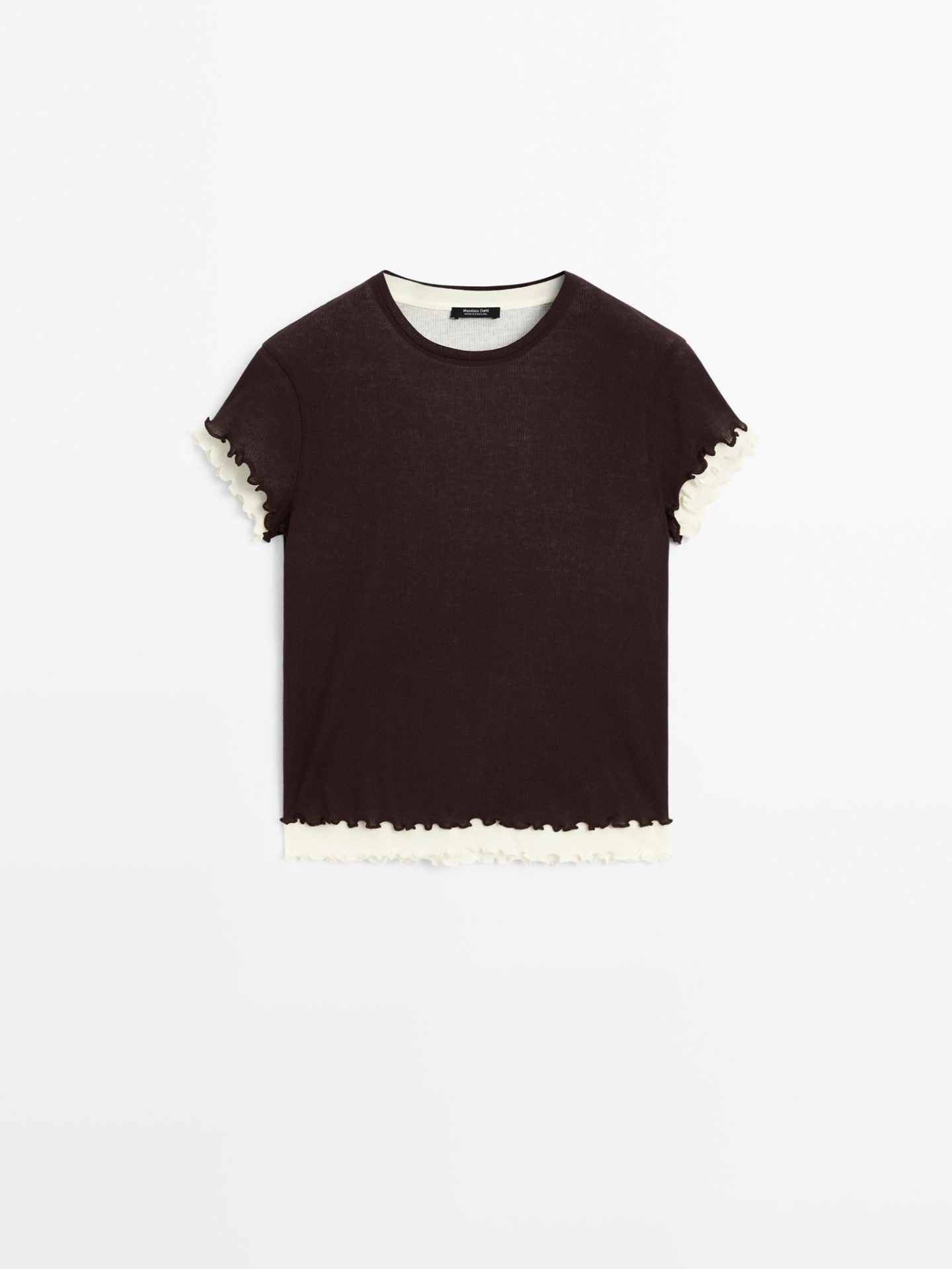 MDDTWWRD02 MASSIMO DUTTI DOUBLE-LAYER COTTON T-SHIRT