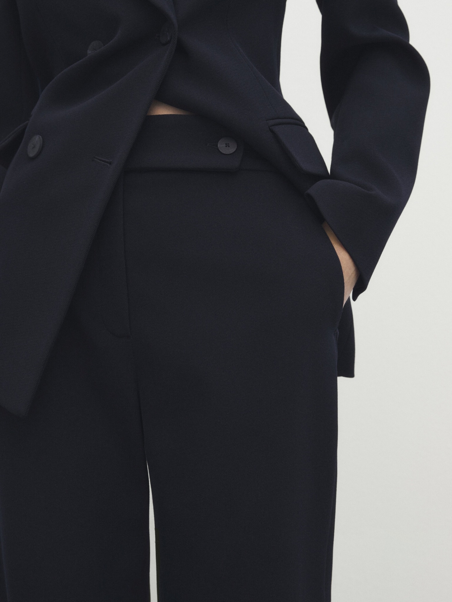 MDTWWAFD01 MASSIMO DUTTI FLAP DETAIL TROUSERS