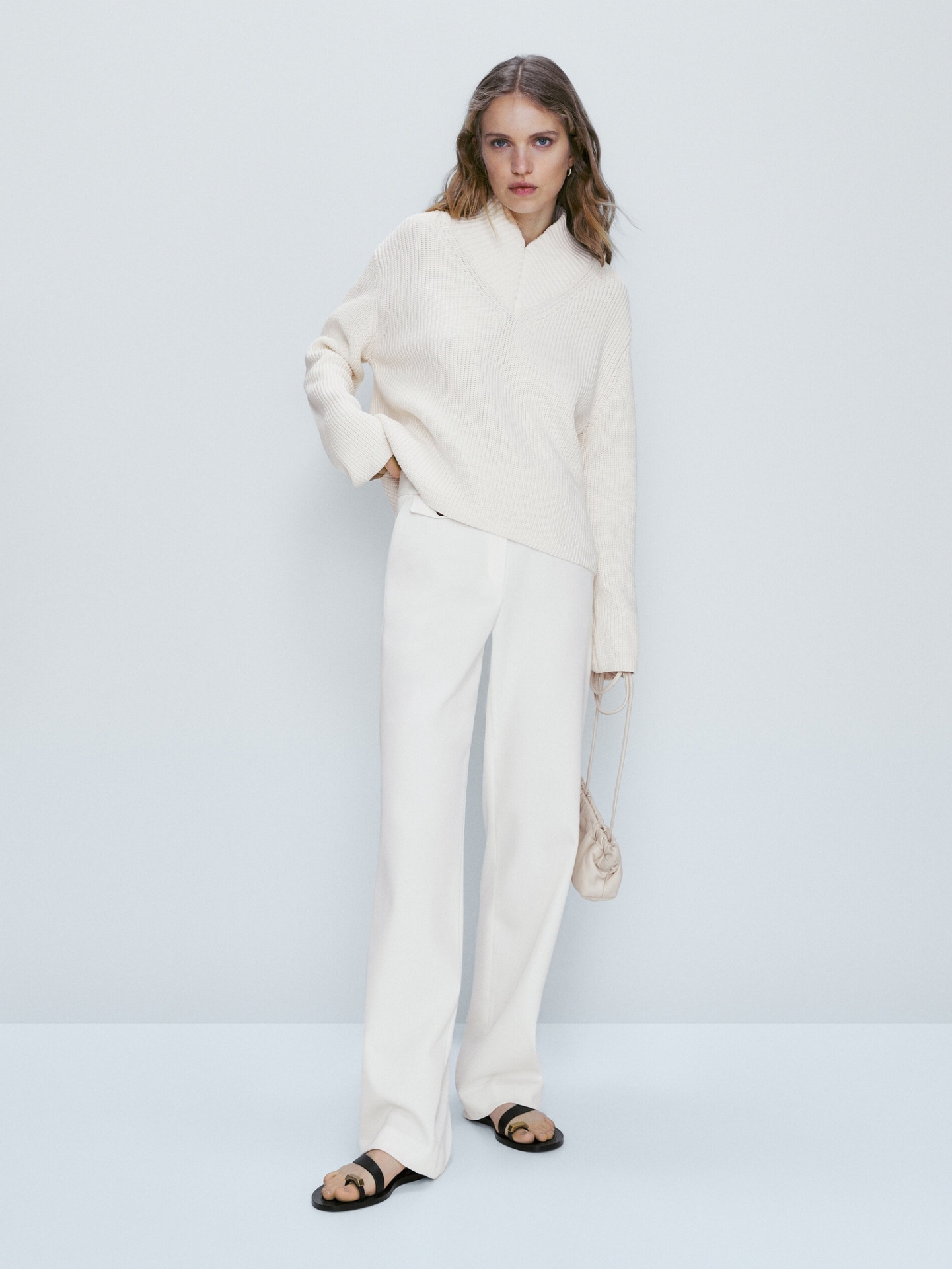 MDTWWAFD02 MASSIMO DUTTI FLAP DETAIL TROUSERS