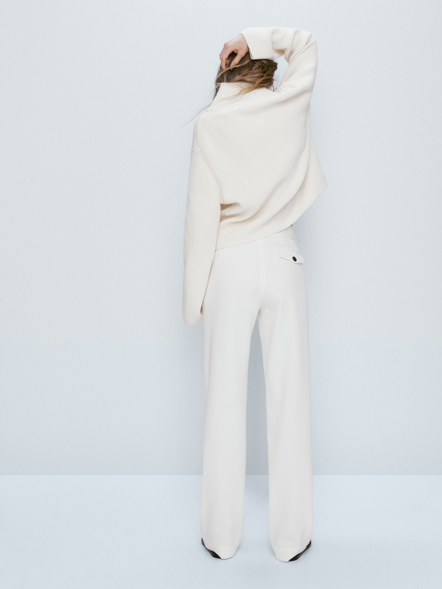 MDTWWAFD02 MASSIMO DUTTI FLAP DETAIL TROUSERS