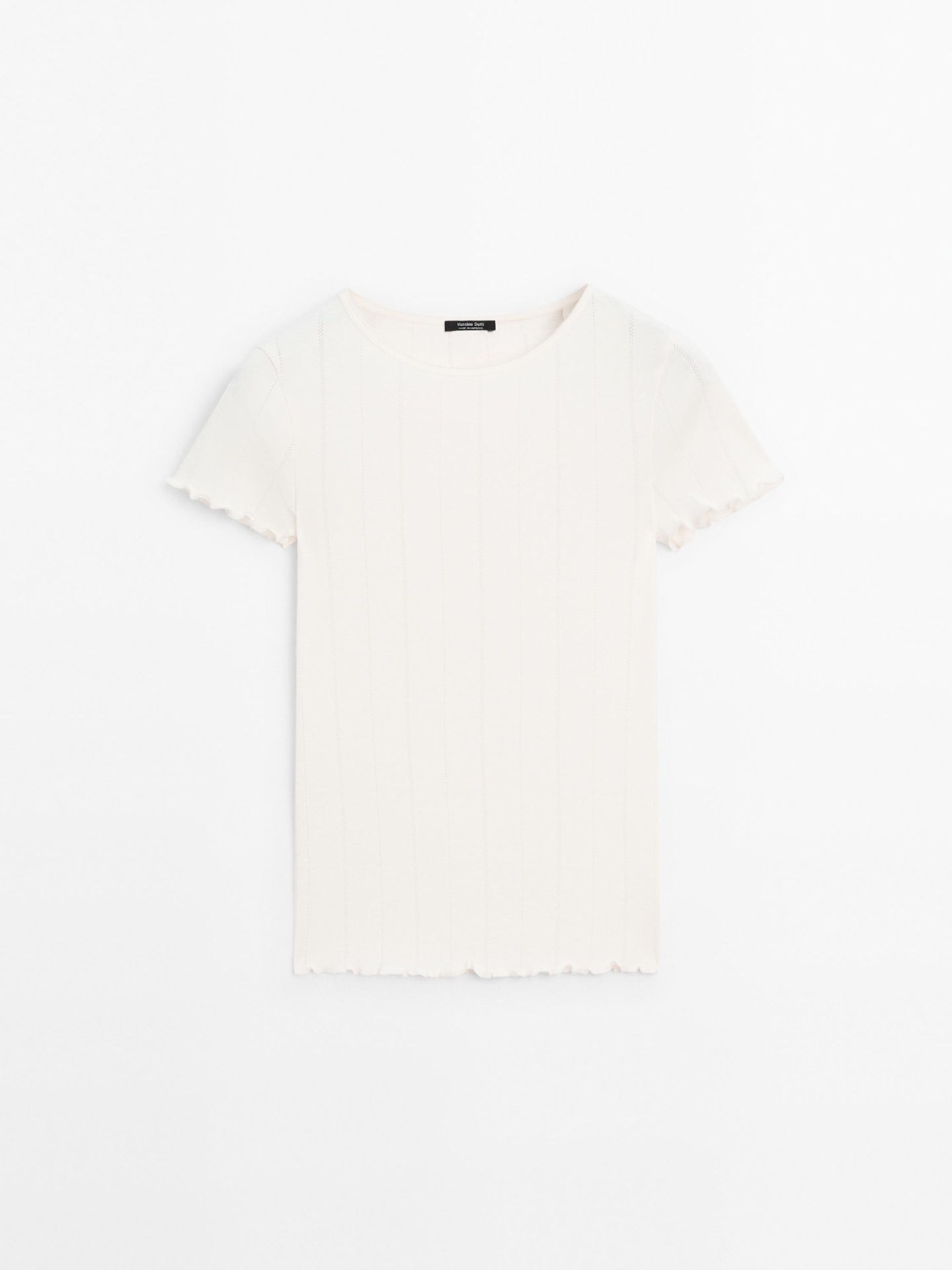 MDWRCPT01 MASSIMO DUTTI RIBBED COTTON T-SHIRT
