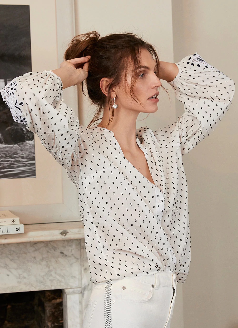 MVWDBB01 Mint Velvet Broderie Blouse