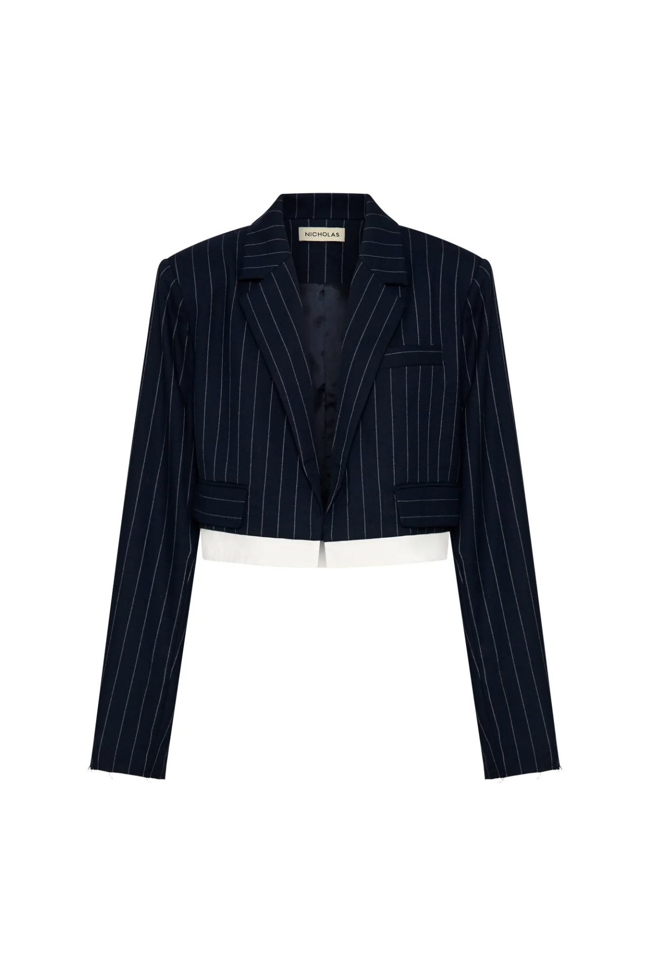 NDCB01 Nicholas Pinstriped Crop Blazer