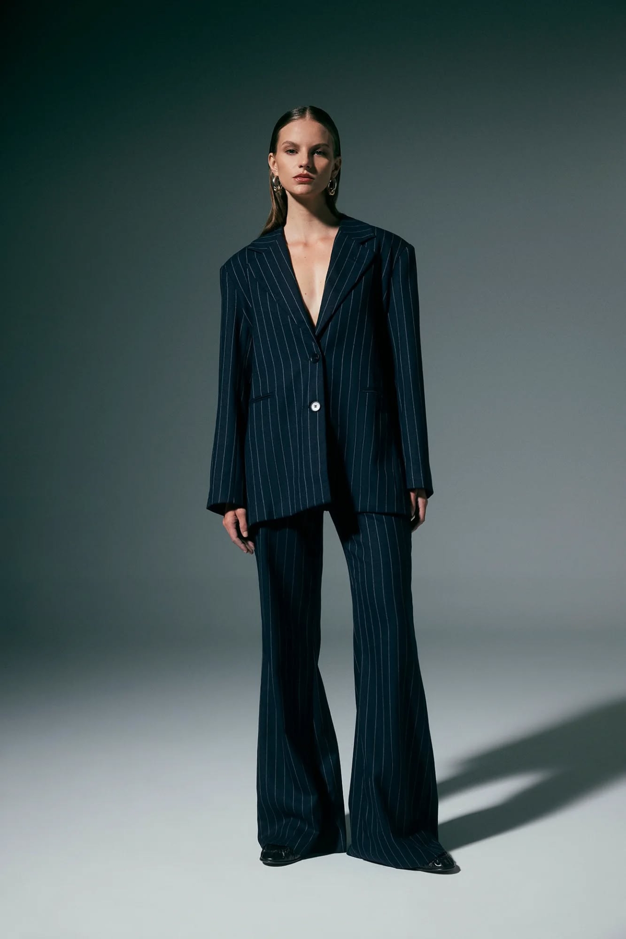 NNPOBB01 Nicholas Pinstriped Open Back Blazer & Tailored Skort
