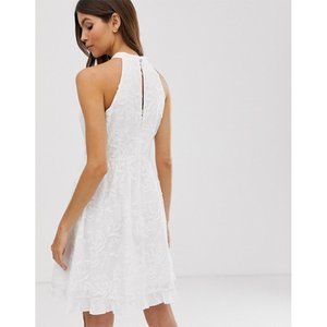 TBLHSED01 TED BAKER LONDON HALTERNECK SKATER EMBROIDERED DRESS