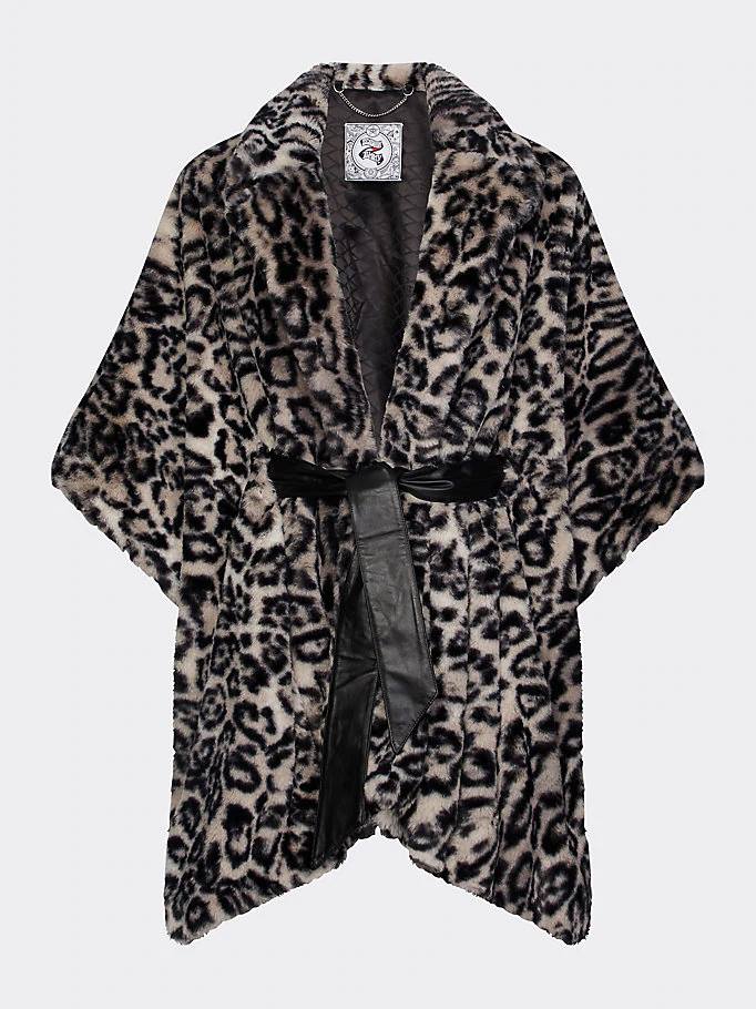 TZLPFFC01 TOMMY HILFIGER ZENDAYA LEOPARD PRINT FAUX FUR CAPE