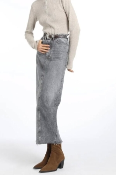 3CS01 3x1 Denim Straight Skirt