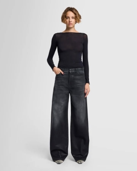 7FAMSOS01 7 For All Mankind Coated Wide Leg Jeans
